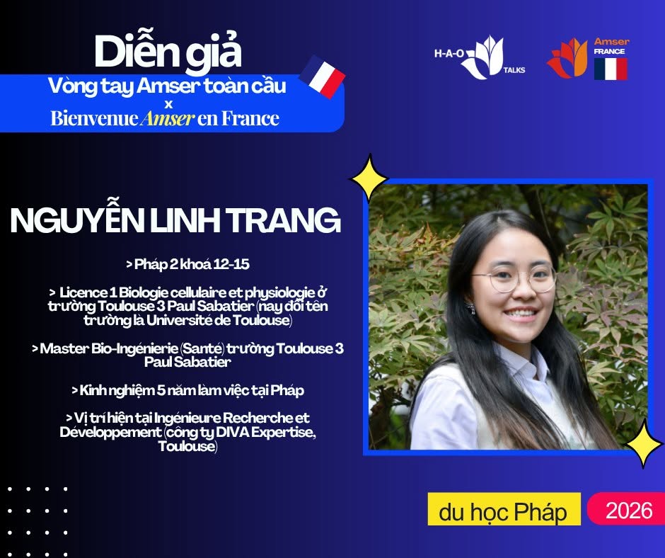 NGUYỄN LINH TRANG
👩‍🔬 Từ giảng đường đến môi trường nghiên cứu và doanh nghiệp tại Pháp, Linh Trang đã có hơn 5 năm kinh nghiệm học tập và làm việc trong lĩnh vực Công nghệ Sinh học – Y sinh.